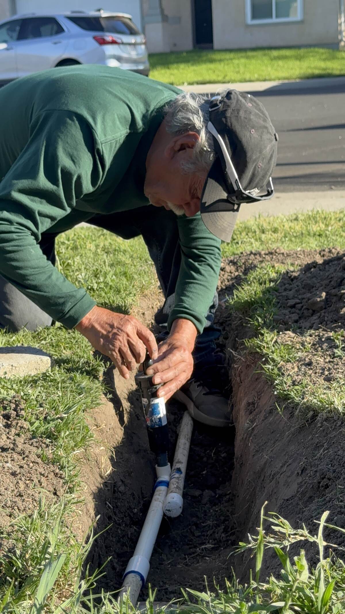 VerdePath specialist installing irrigation